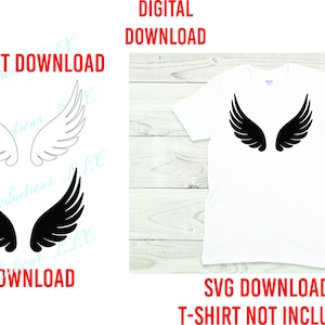 Angel Wings SVG Digital Download - Angel Wings SVG - Please Read Description