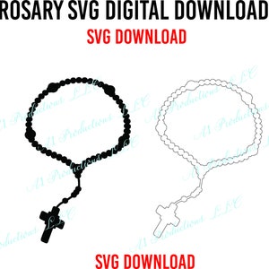 Rosary SVG Vector - Rosary Cricut SVG - Rosary Silhouette SVG - Rosary Cut - Please Read Description.