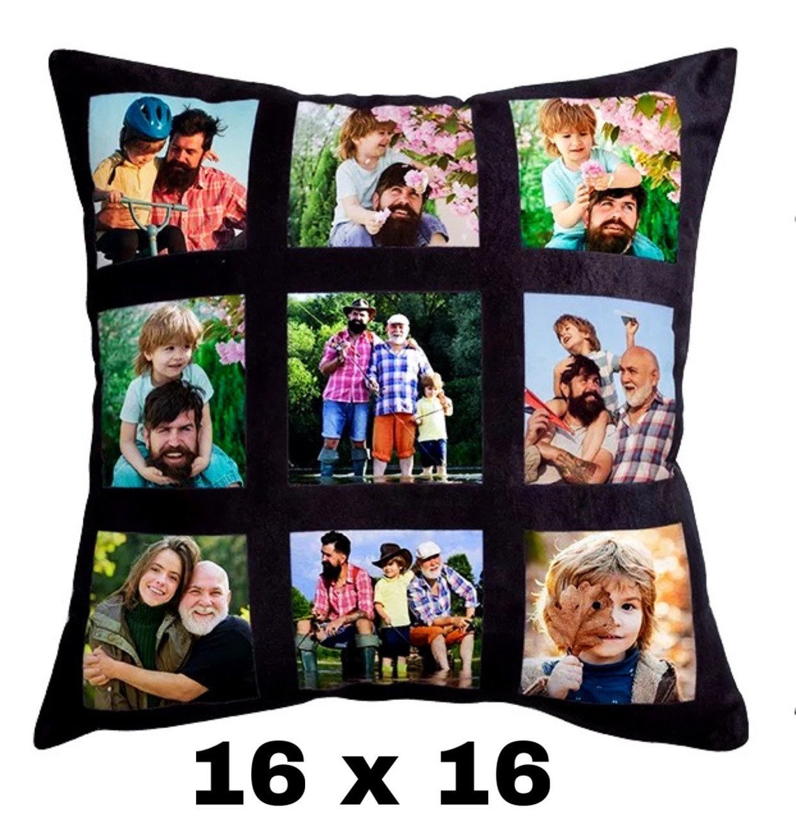 1 Sided 9 Panel Photo Collage Pillow//picture Pillow//photo Pillows