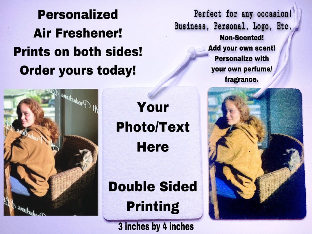 Custom Photo Air Freshenerdouble Sided With 12 Different Etsy