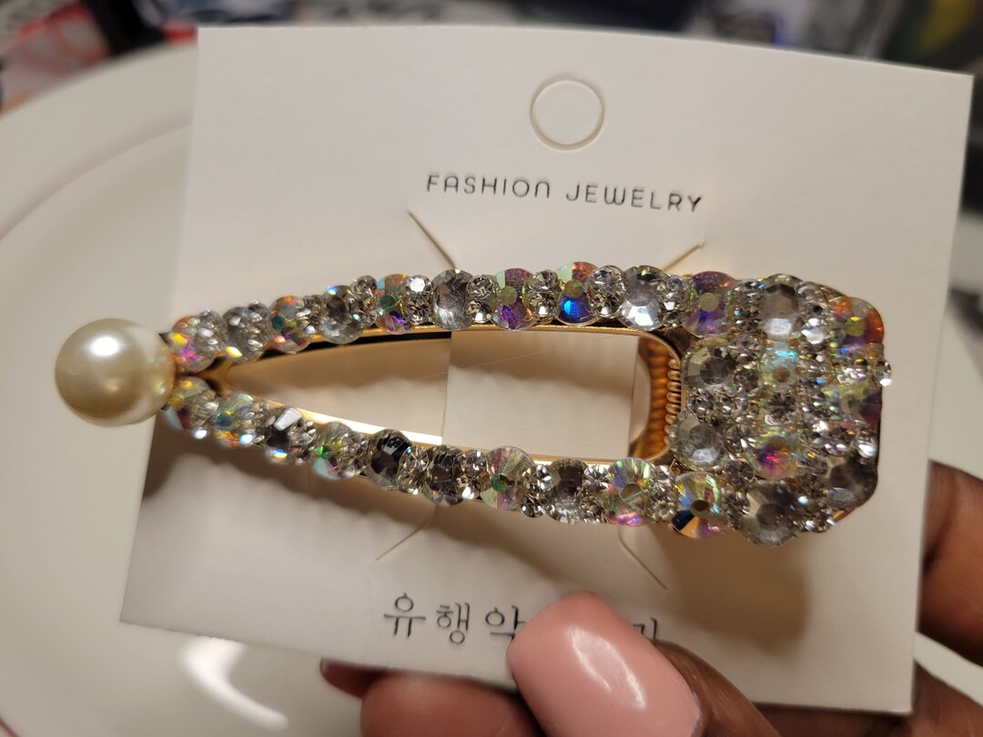 Bling Crystal Diamond Hair Clips Accessories Women Clip Etsy