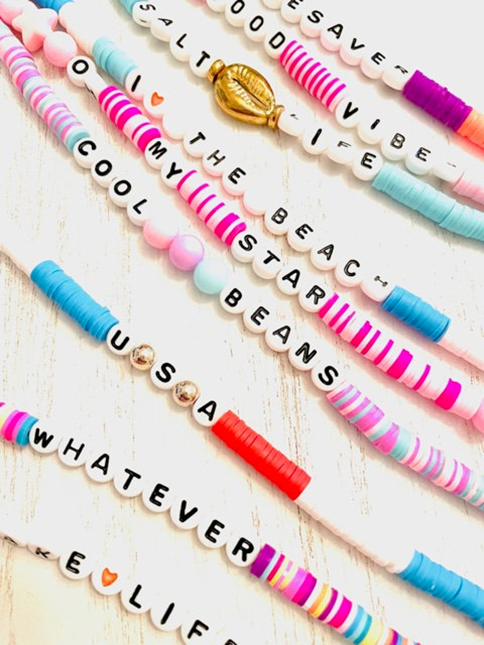 90's Inspired Jewelry Y2K Beaded Jewelry Clay Beaded Etsy