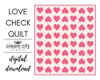 Love Check Quilt Pattern - PDF Download