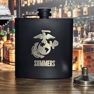 USMC Personalized 6oz Flask
