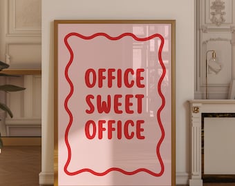 Cute Office Wall Art, Office Sweet Office Print,Inspirational Print, Office Desk Decor, Women Office Decor, Preppy Work Printable Art