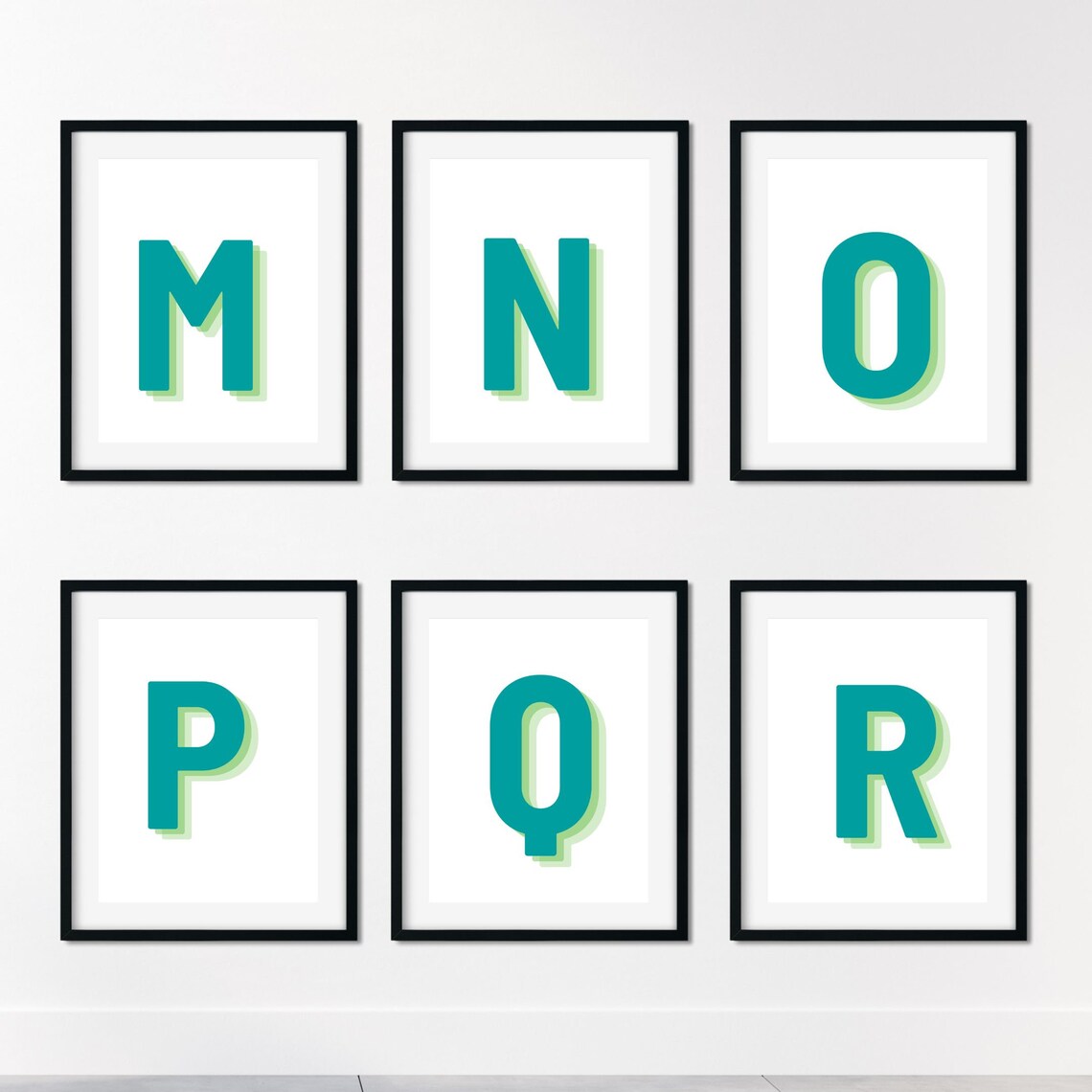 Retro 3d Letter D Print Monogram Letter Print Green and Lime - Etsy