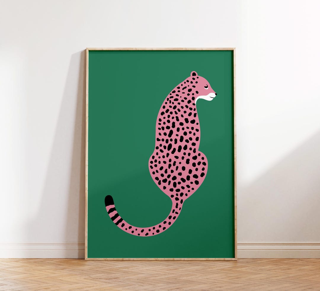 Cheetah Wall Art Print, Trendy Print, Preppy Room Decor, Leopard Poster ...