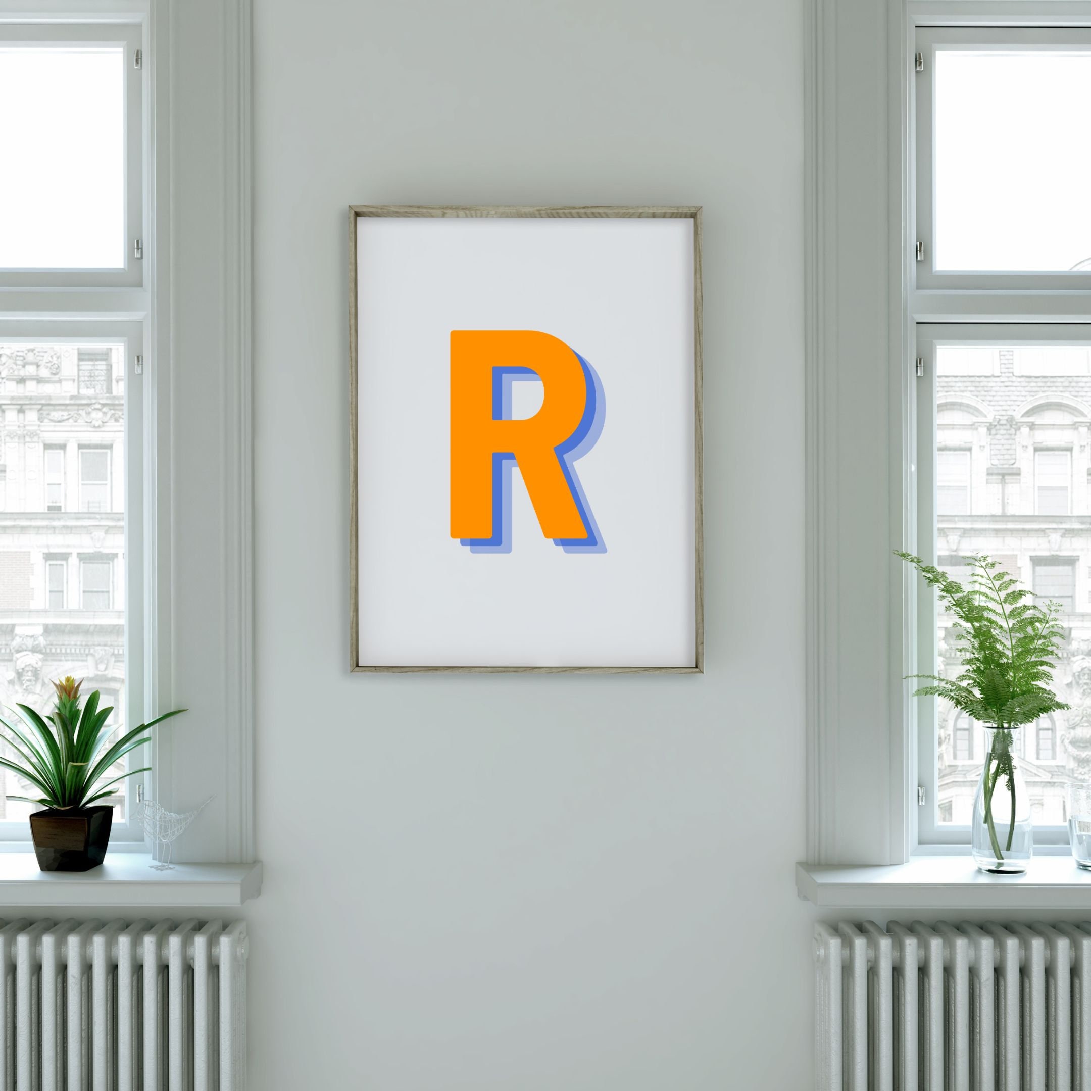 Lettera Decorativa 3D 'R' In Metallo 30,5 Cm – Iniziale Fiorata Per Parete, Logo Visivo, Regalo Inaugurazione Casa