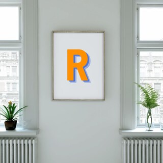 Lettera Decorativa 3D 'R' In Metallo 30,5 Cm – Iniziale Fiorata Per Parete, Logo Visivo, Regalo Inaugurazione Casa