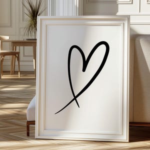 Heart Wall Print, Minimalist Print, Trendy Poster, Heart Printable Art Poster, Wall Decor, Heart Print, Aesthetic Wall Print, Wall Art Print