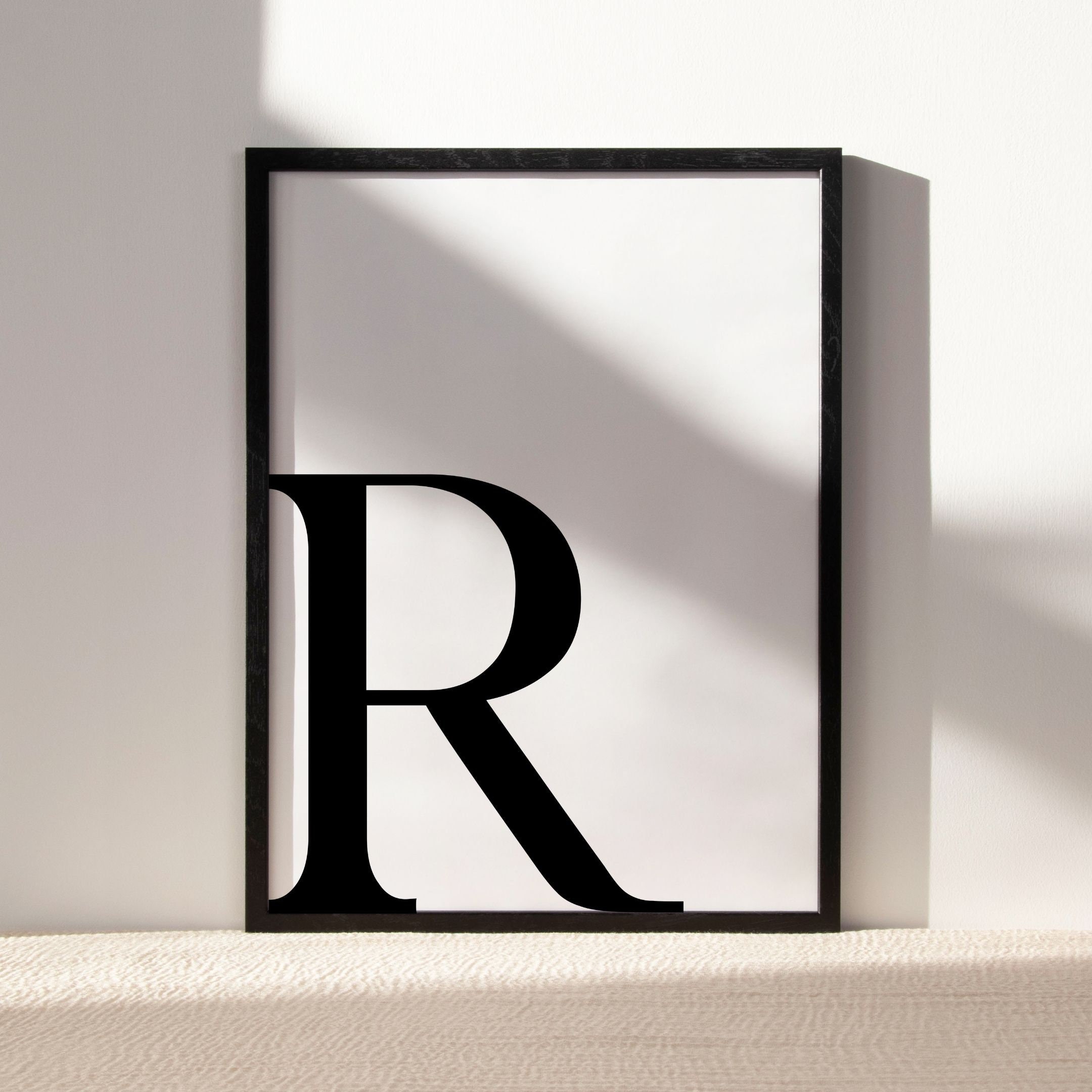 Printed Small Letter R Letter R Print, Minimalist Letter Art, Monogram Letter Print, Initial ...