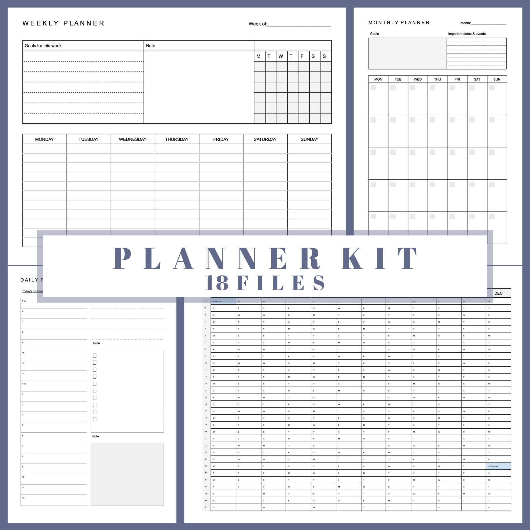 Ultimate Minimalist Planner BundleDaily Weekly Monthly Yearly Etsy