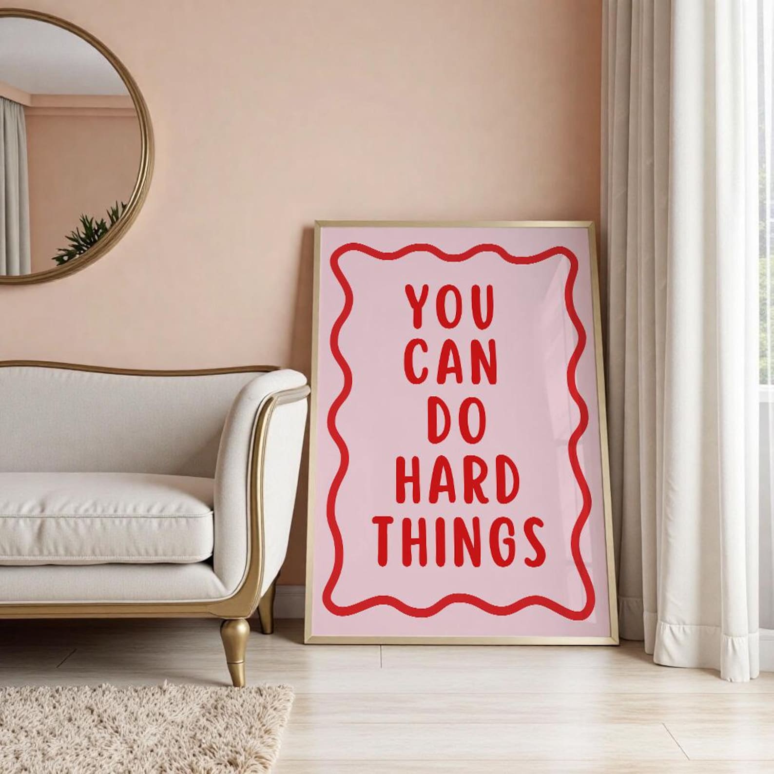 You Can Do Hard Things Art Print, Retro Inspirational Wall Art ...