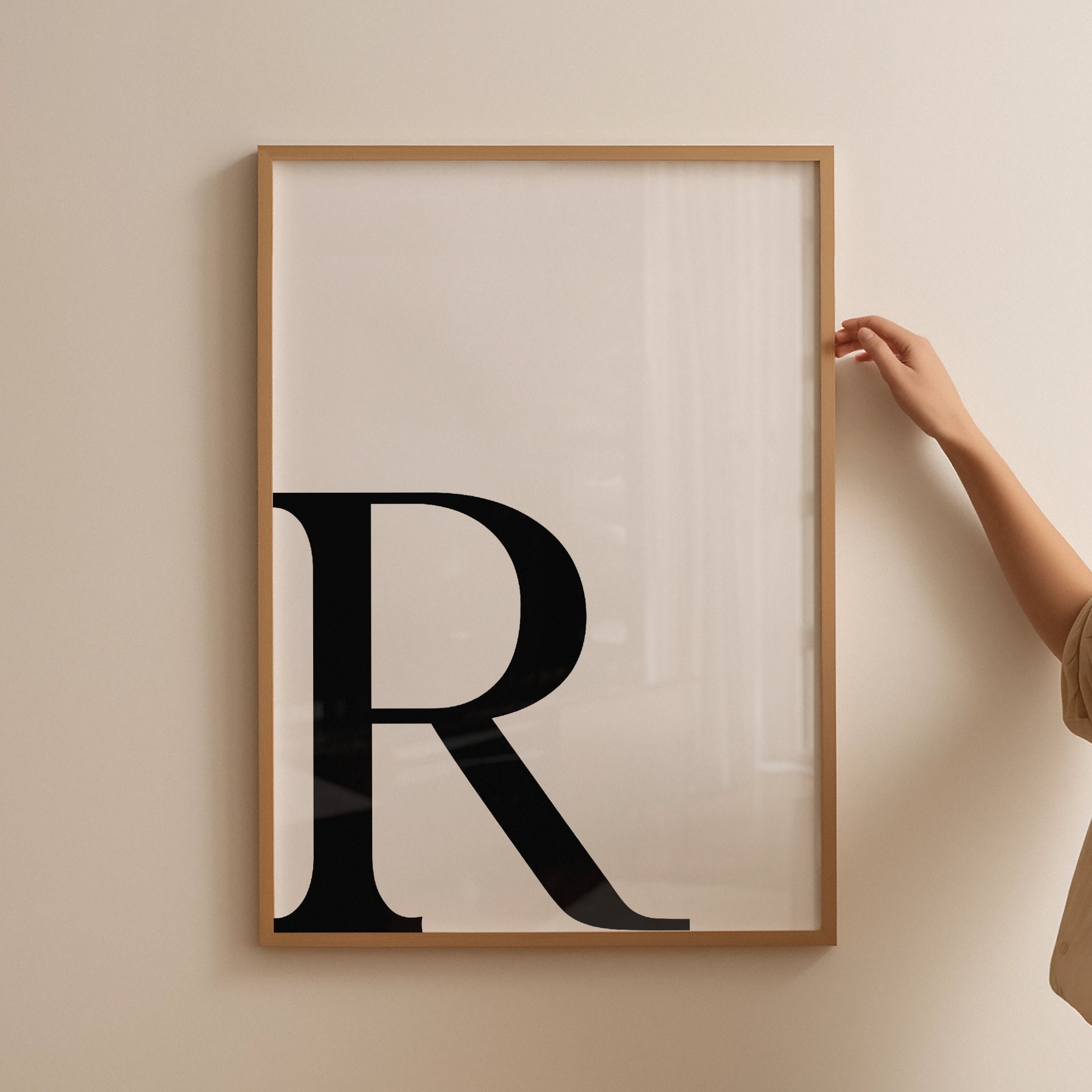 Printed Small Letter R Letter R Print, Minimalist Letter Art, Monogram Letter Print, Initial ...