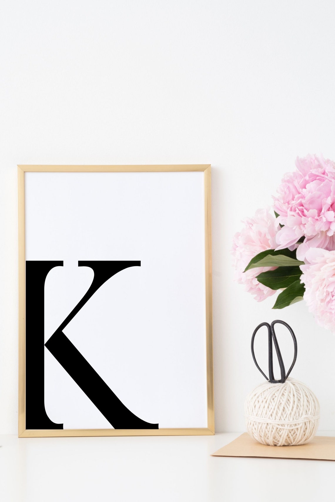 Letter K Printable Art Alphabet Initial Wall Art Living Etsy