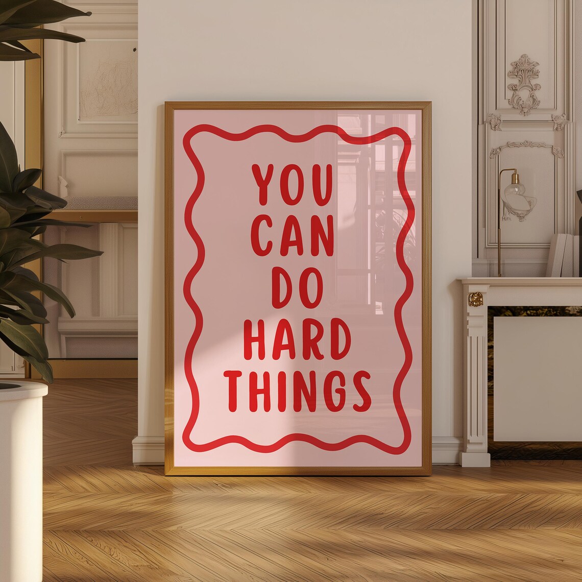 You Can Do Hard Things Art Print, Retro Inspirational Wall Art ...