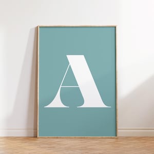 Letter A Poster, Alphabet A Letter Art Print, Uppercase Name Initial A Wall Art, Preppy Room Decor, Pastel poster, Dorm Decor, Digital Print