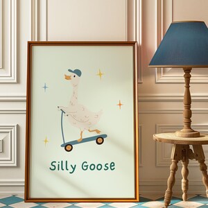 Silly goose Art Print, Funny Goose Poster, Wall Art Prints, Sarcastic quote art, Cool Apartment wall poster, Printable art, Dorm Decor