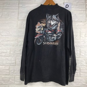 Vintage Harley Davidson York Pa Survivors 3D Emblem 1989 Xl Size Long Sleeve