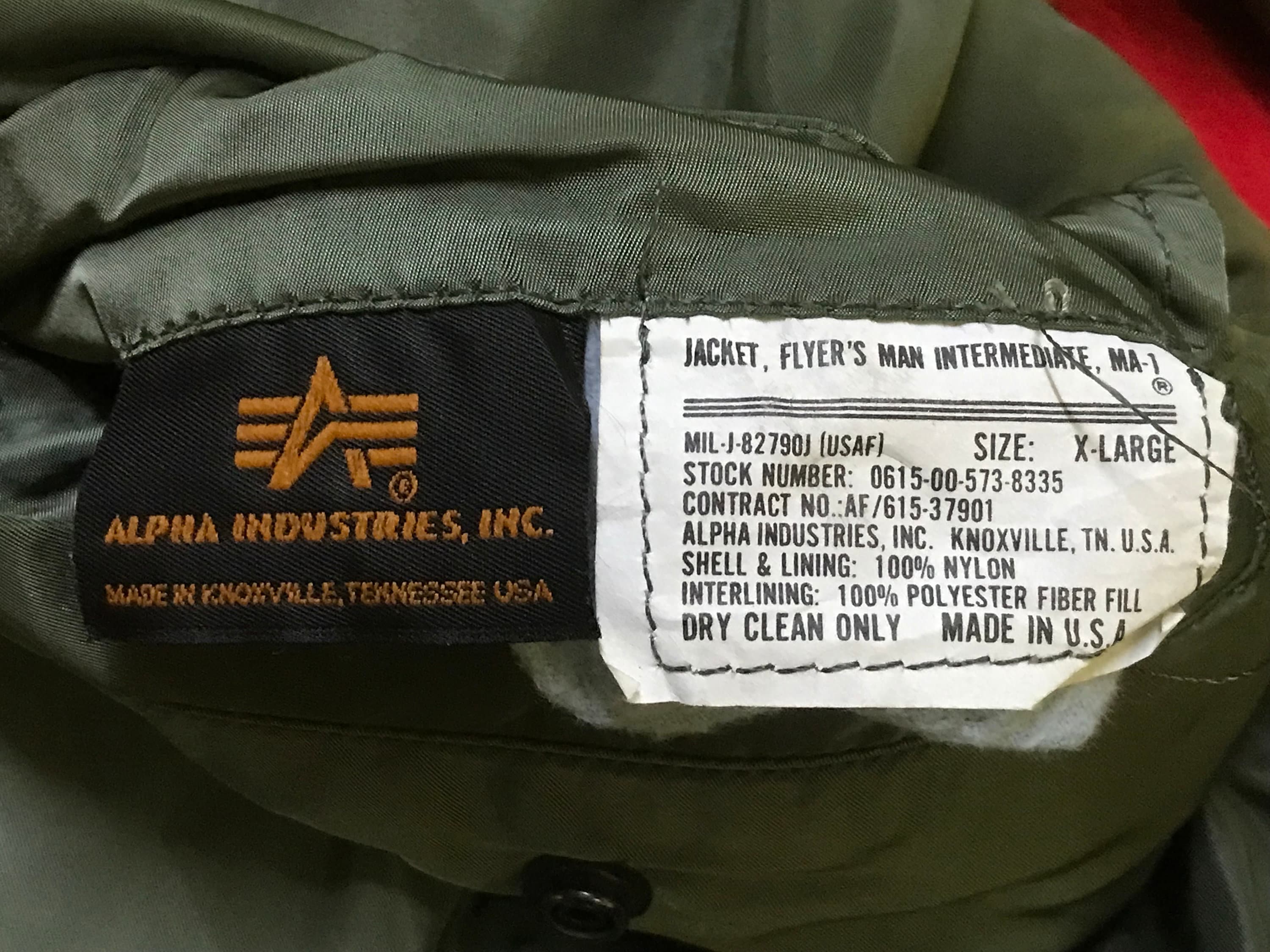 Vintage Alpha Industries Flyer's Man Intermediate 90s Xl