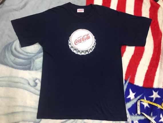 Vintage Coca Cola Patchwork Logo L Size T Shirt - image 3