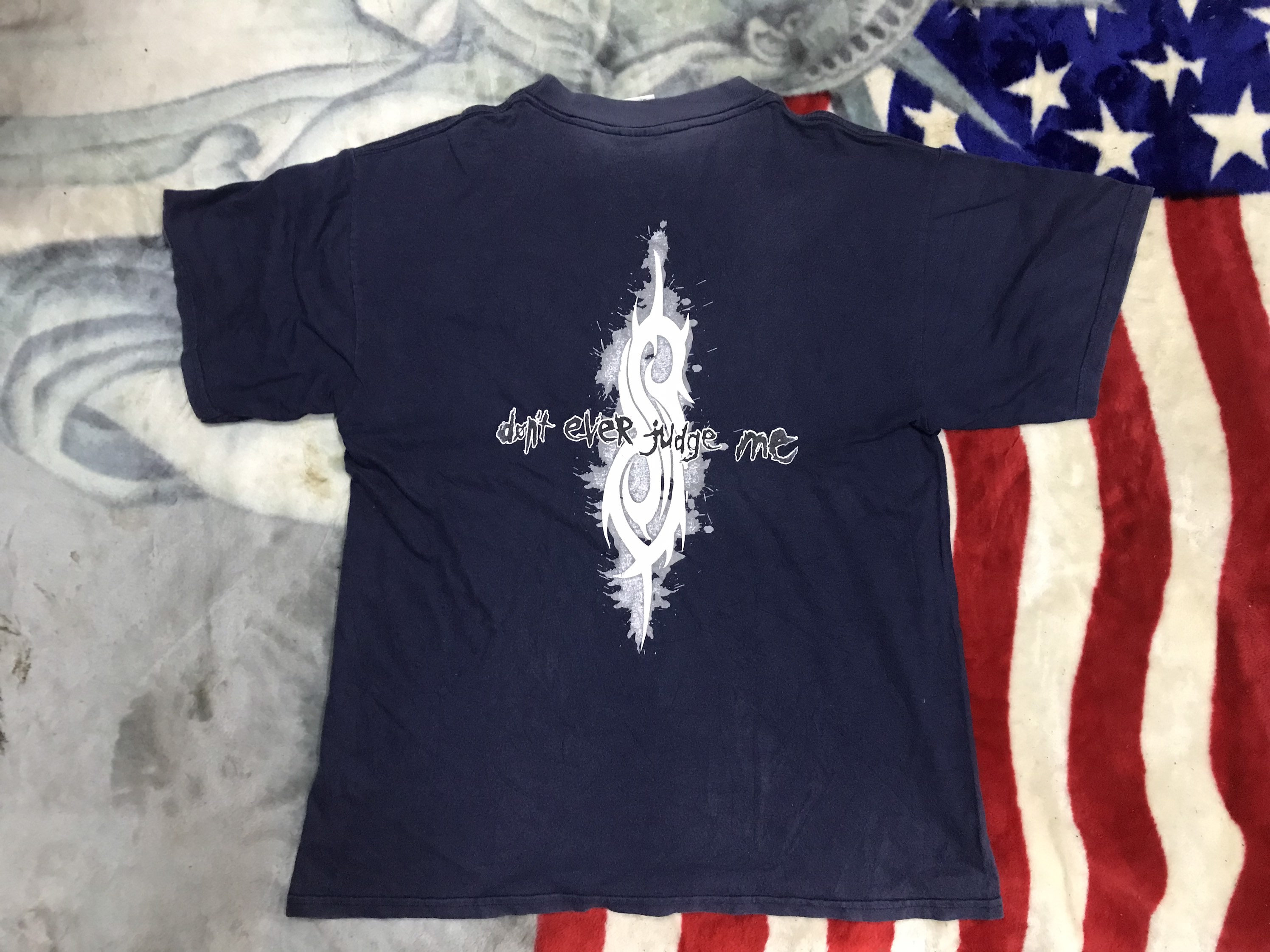 90's BLUE GRAPE ''SlipKnot'' 両面プリント Tシャツ 墨黒 表記
