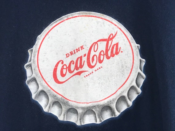 Vintage Coca Cola Patchwork Logo L Size T Shirt - image 4