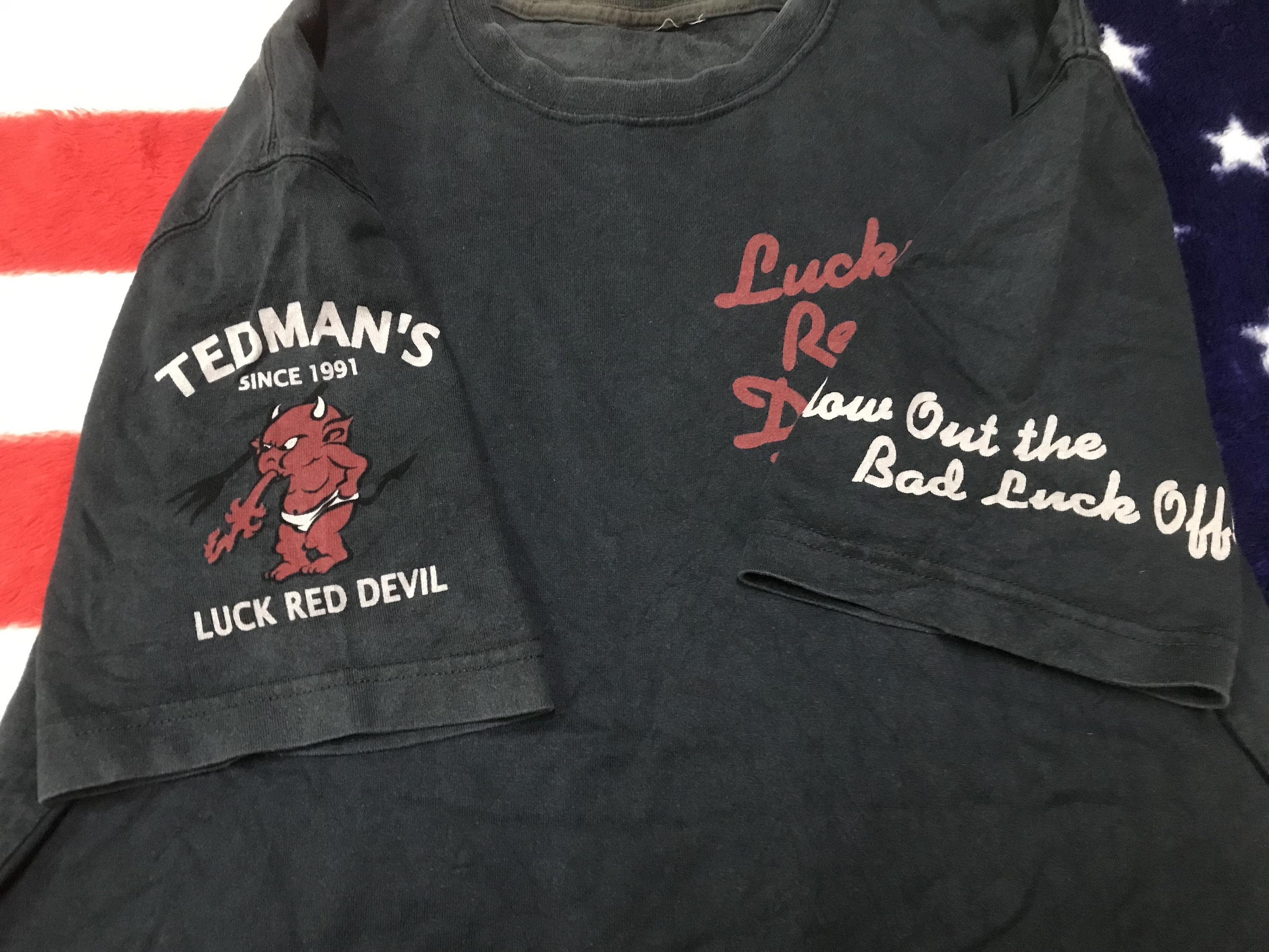 Vintage Japanese Brand Ted Company Ted Man's Luck Red Devil L Size