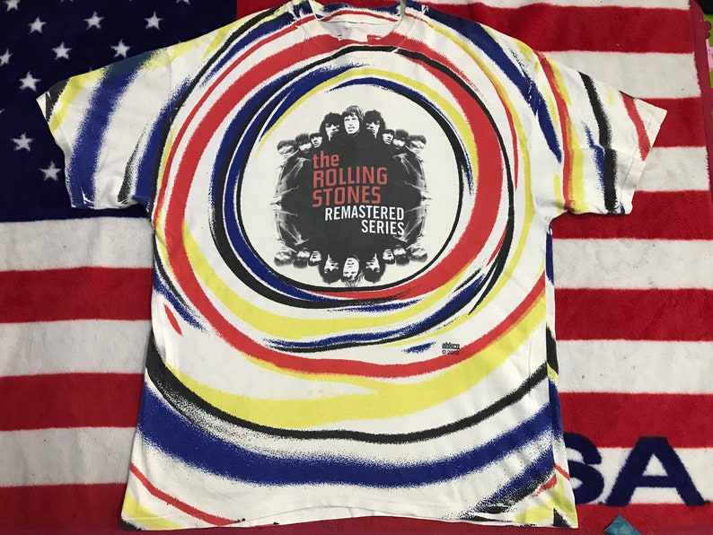 Vintage the Rolling Stones Engine Rock Band Remastered Series Xl Size T