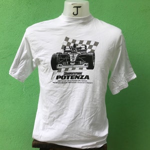 T-shirt vintage Bridgestone Potenza 1998 Formula 1 campione del mondo Mika Hakkinen West McLaren Mercedes taglia M