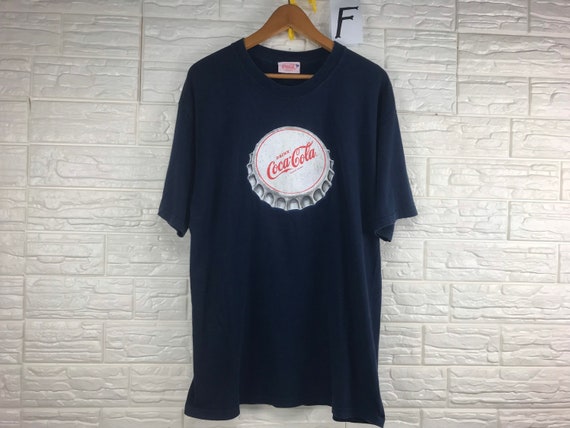 Vintage Coca Cola Patchwork Logo L Size T Shirt - image 1