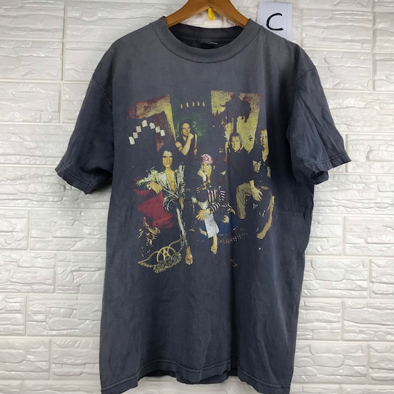 Vintage Aerosmith American Rock Band Nine Lives World Tour 90s L 