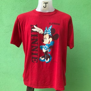 Maglietta vintage Minnie Florida, personaggio dei cartoni animati americano, Walt Disney, anni ’90, taglia XL