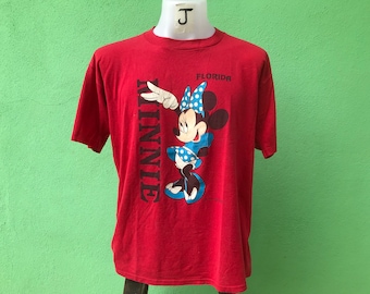 90's ディズニーヴィンテージ Tシャツ　フロリダ　ミニーマウス　古着　赤タグ ヴィンテージ 90年代 ミニーマウス フロリダ Tシャツ ピンク L