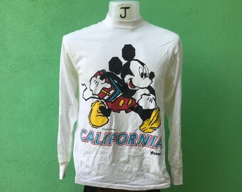 Maglietta vintage a maniche lunghe taglia M di Topolino California The Walt Disney Company anni ’90
