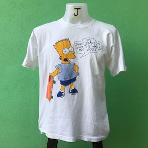 Vintage Bart Simpson fictional character in the American animated television series 90s L Size T Shirt