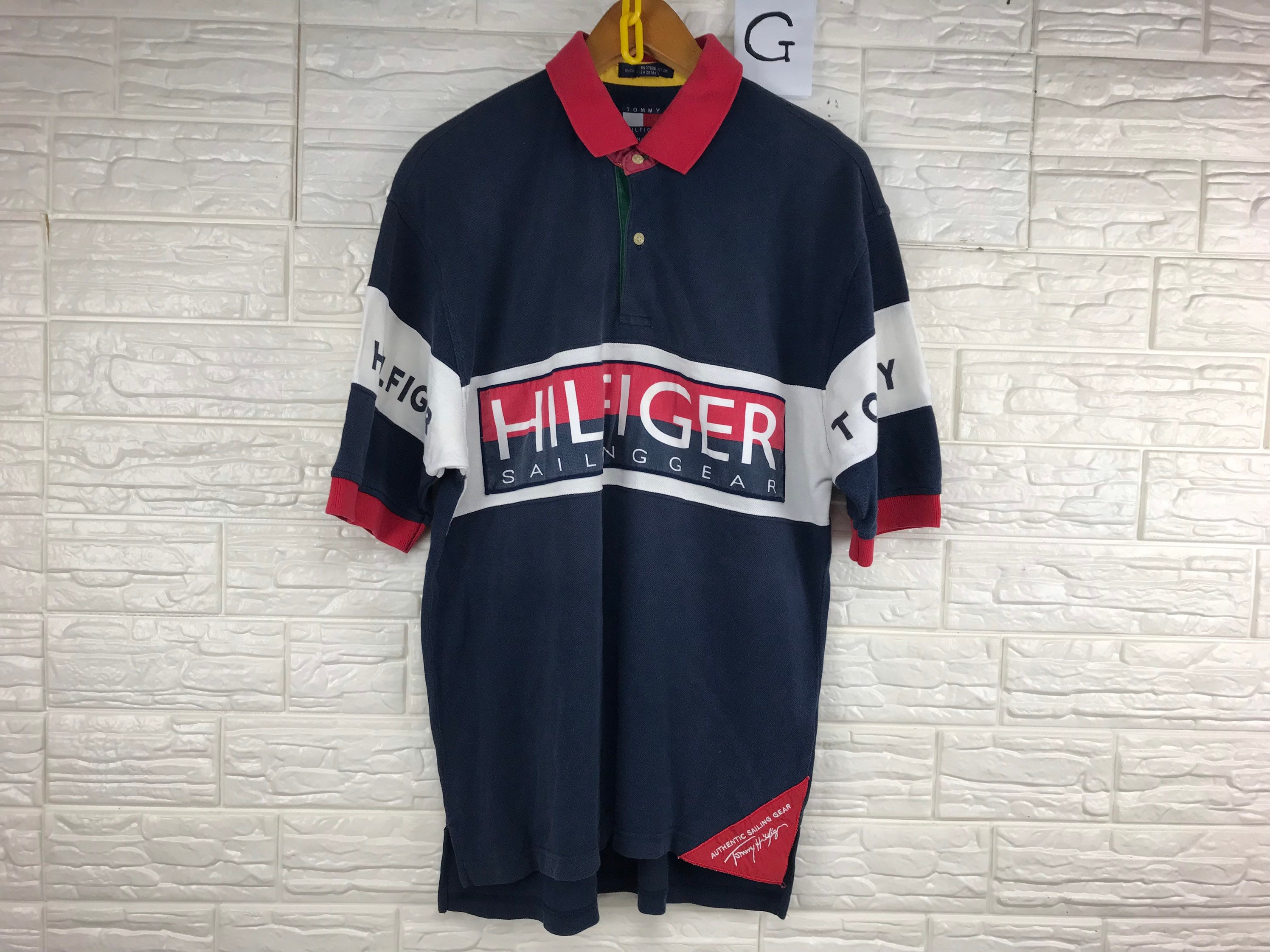 Vintage Tommy Hilfiger Sailing Gear Multicolour 90s M Size Polo