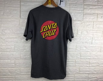 Vintage Santa Cruz Skateboards Spellout Big Logo L Size T Shirt