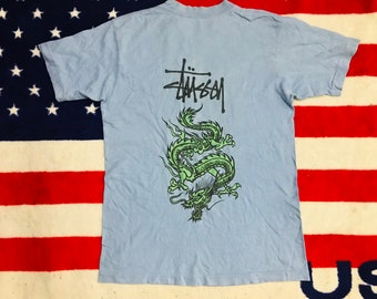 トップス 90s Old Stussy Dragon Tee VINTAGE 90s STUSSY DRAGON BLACK T SHIRT SIZE M | eBay