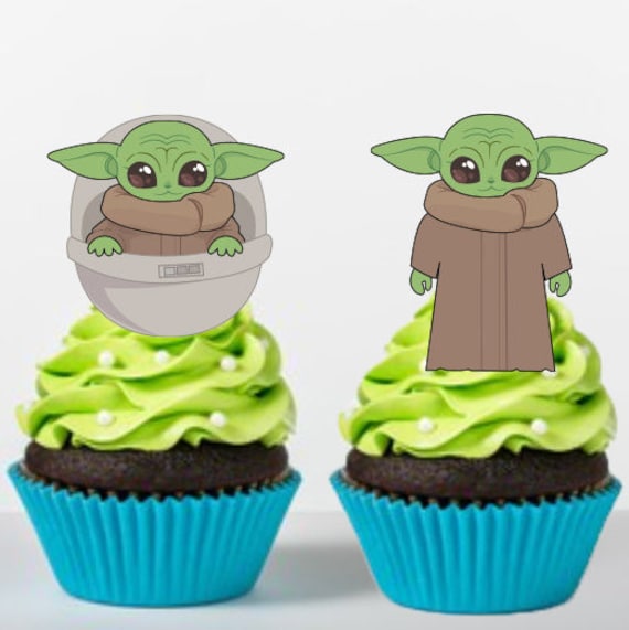 BABY YODA cupcake toppers prints Etsy