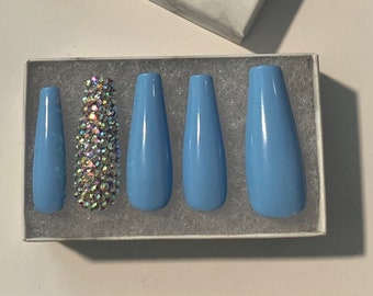 Baby Blue Nails Etsy Baby Blue Nails Etsy