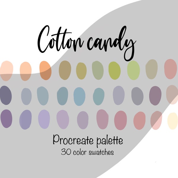 Cotton candy procreate color palette/procreate tool/pastel color palette