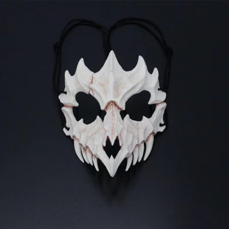 Skeleton Half Werewolf Mask Dragon God Tiger Yasha Mask - Etsy