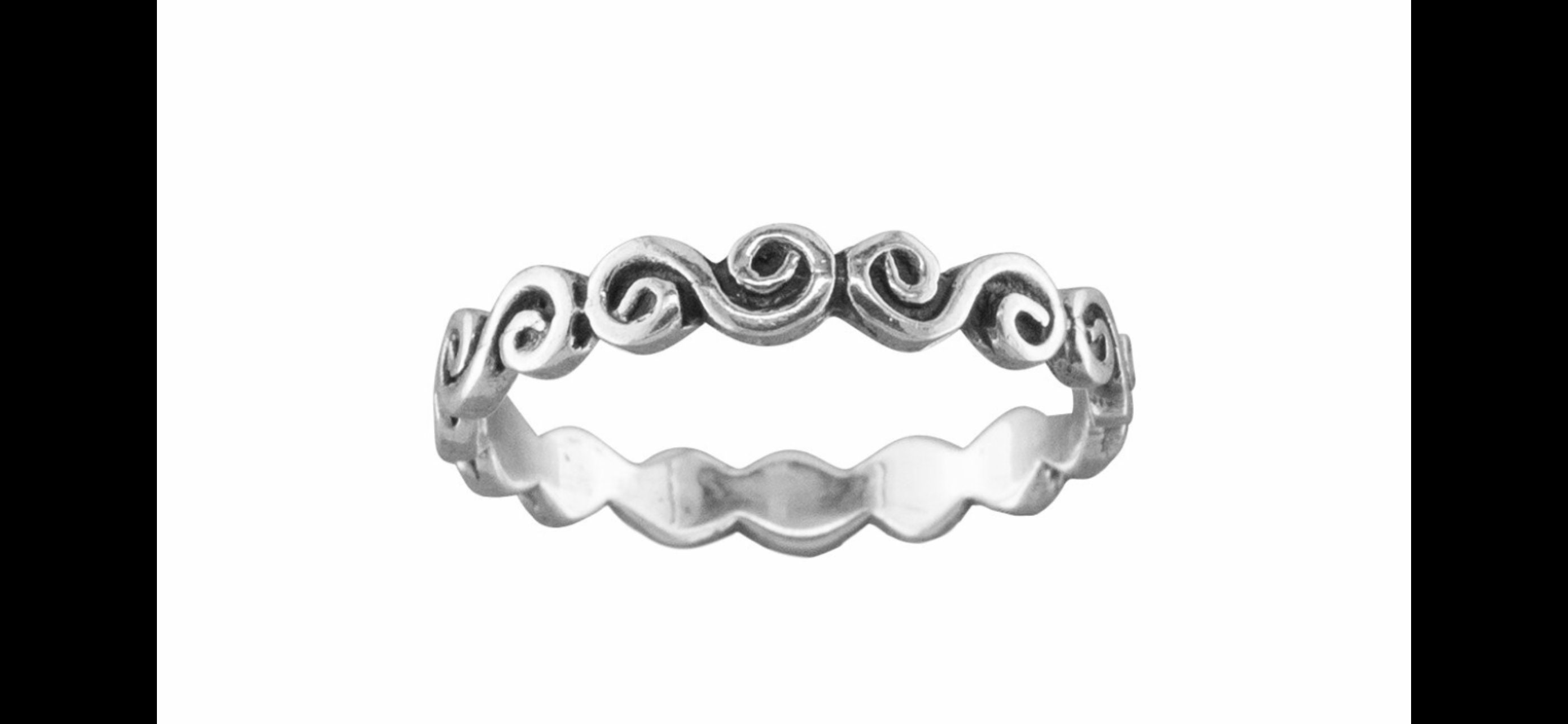 Sterling silver swirly fitted toe ring Etsy