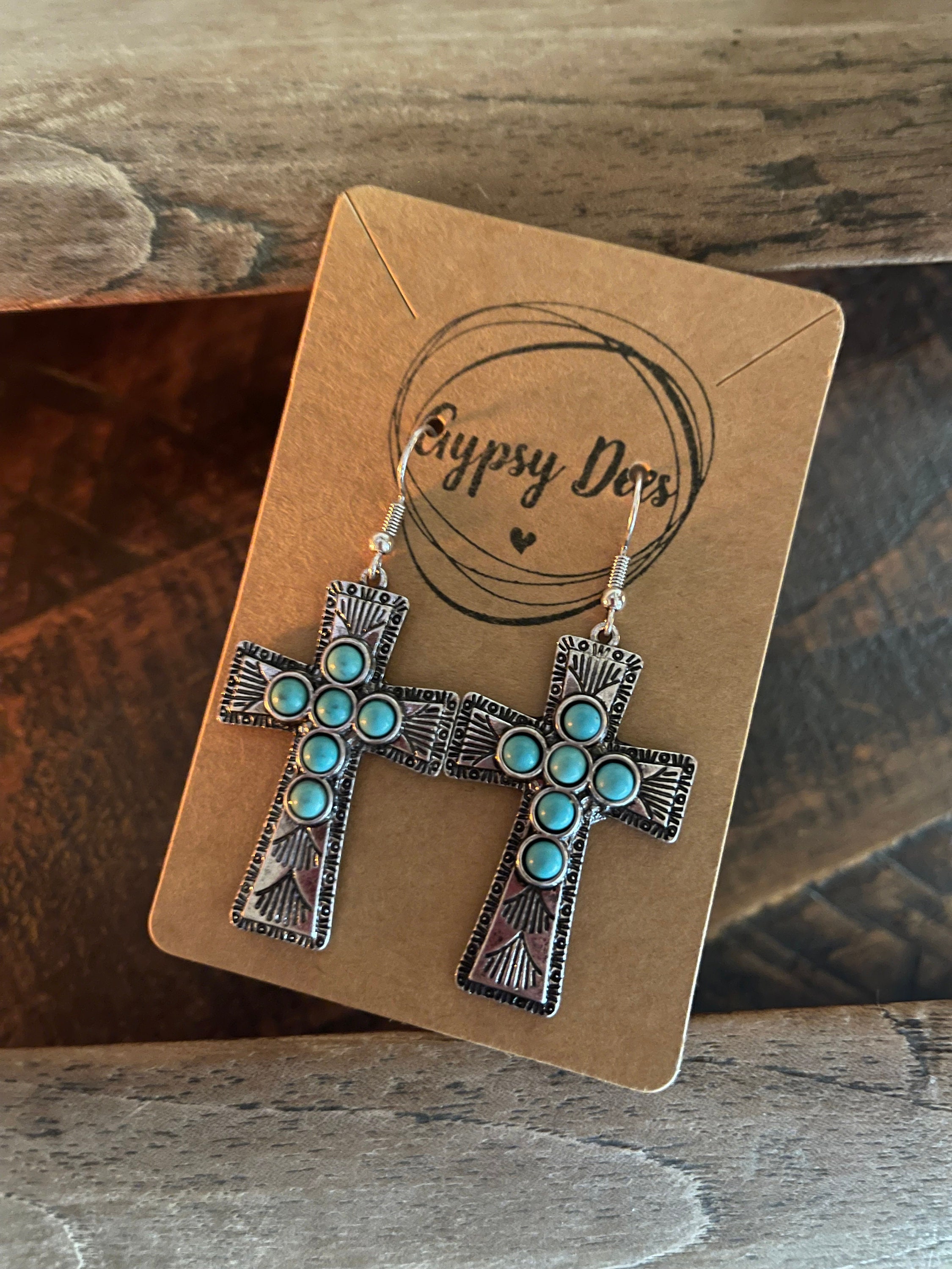 Western cross earrings deals