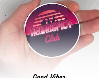 Neurospicey Club Magnet | Autism Magnet | Fridge Magnet | Mental Health Magnet | Handmade | 80's Themed Magnet