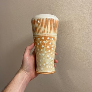 Studio Keramik Slip Dekoriert Vase Signiert Suki möglicherweise Japanisch