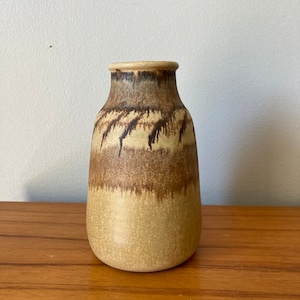 Signierte Mid Century Studio Keramik Vase EP