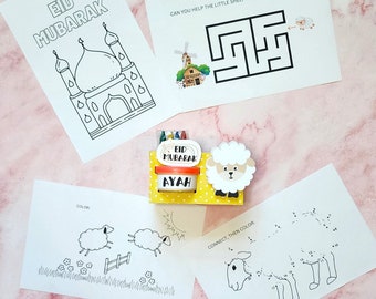 Eid activities box, Eid for kids, Eid activity station, Play-Doh and Crayon, Coloring box, Crayon box, Play-doh Favor box,EID, Eid Al-Adha,
