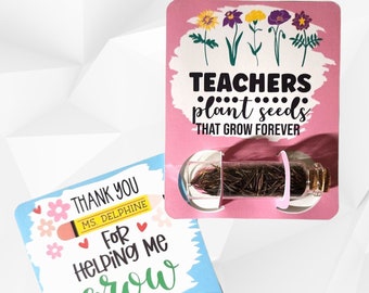 Teacher's gift, Seed holder, Gifts for teachers, Teacher flower seed card, Teacher appreciation gift, Teacher card ,Seed card,Thank you gift